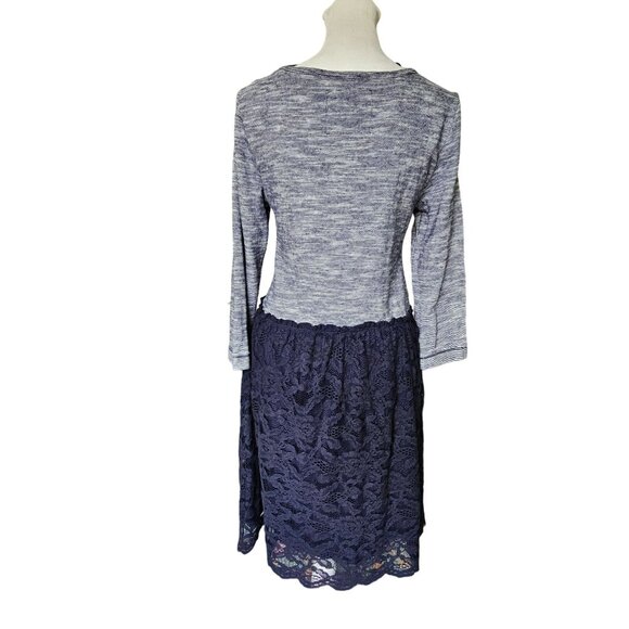 NWT Lilka Anthropologie Navy Lace and Knit Dress size Small - Picture 3 of 15